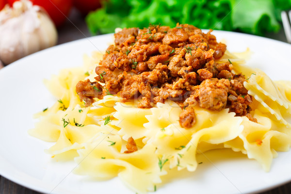 Pasta Bolognese on a plate Stock photo © vankad
