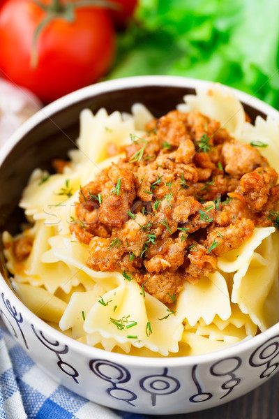 Pasta Bolognese in a bowl Stock photo © vankad