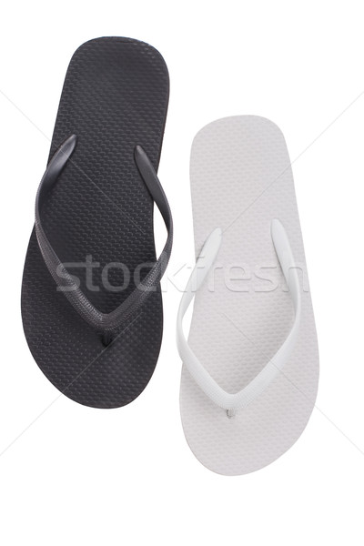 Pair of black and white flip flops Stock photo © vankad