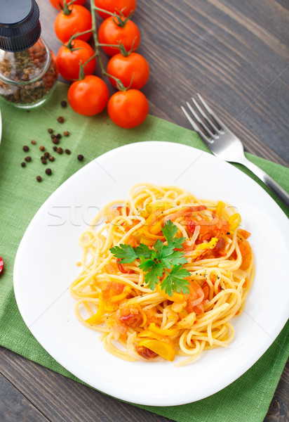 Stock photo: Pasta with vegetables