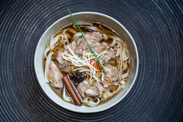 Pho bo noodle soup Stock photo © vankad
