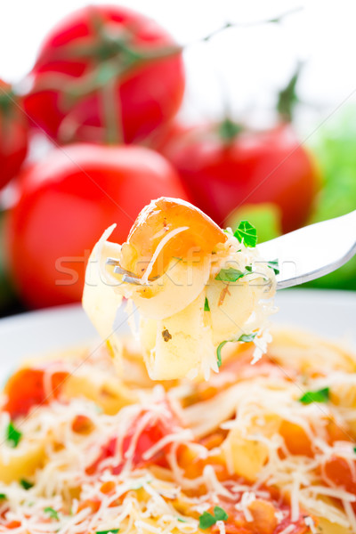 Fettuccine with tomato Stock photo © vankad