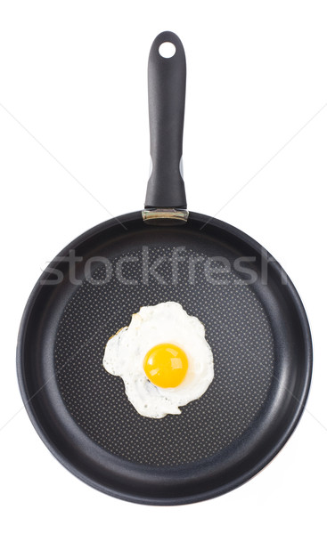 Foto stock: Huevo · frito · pan · sartén · desayuno · blanco