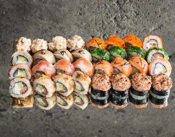 Sushi set on concrete background Stock photo © vankad