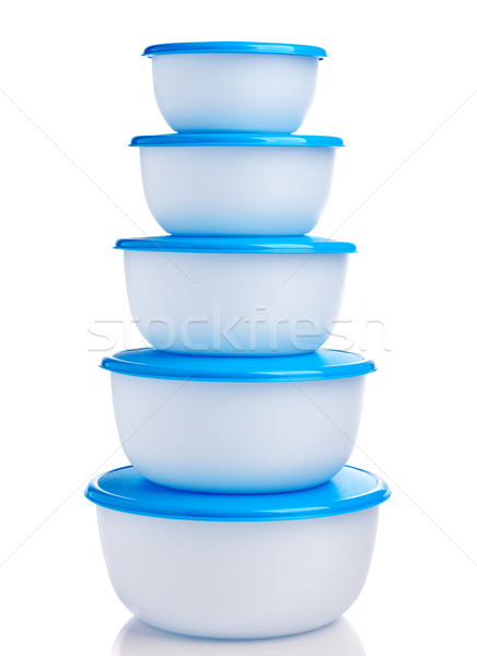 Plastic containers on white background Stock photo © vankad