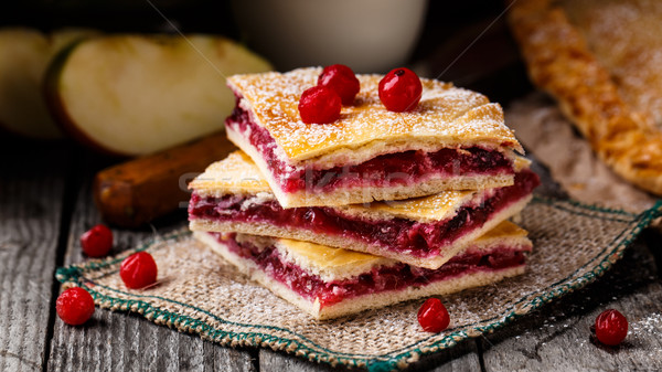 Homemade pie stuffed with cranberries Stock photo © vankad