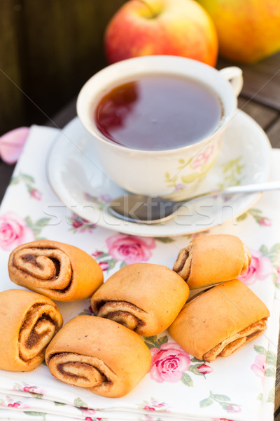 Cinnamon buns and a cup of tea Stock photo © vankad