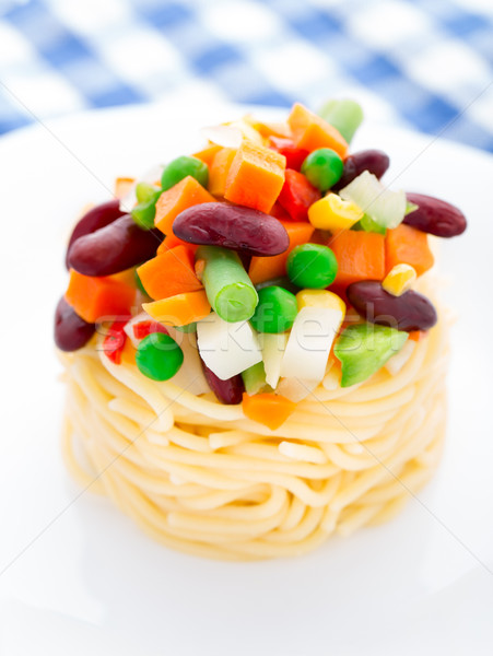 Pasta with vegetables Stock photo © vankad