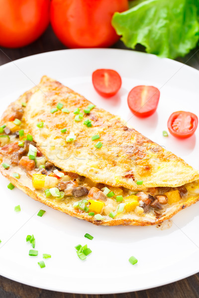 Omelet with diced vegetables Stock photo © vankad