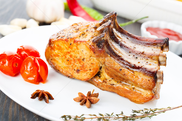 [[stock_photo]]: Porc · nervure · plaque · viande