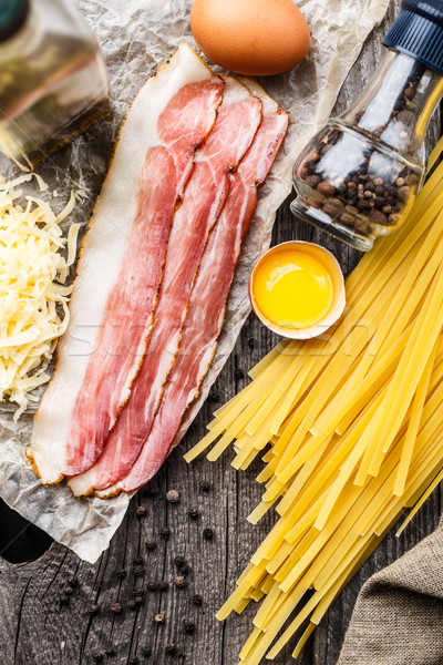 Ingredients for pasta carbonara Stock photo © vankad