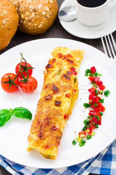 Omelet with vegetables and herbs Stock photo © vankad