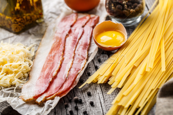 Ingredients for pasta carbonara Stock photo © vankad