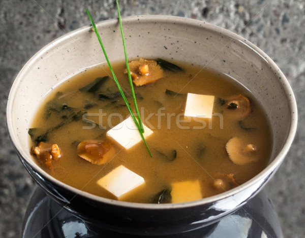 Miso soup in bowl Stock photo © vankad