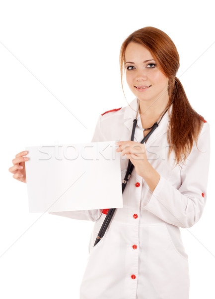 Femenino médico vacío tarjeta tarjeta en blanco Foto stock © vankad