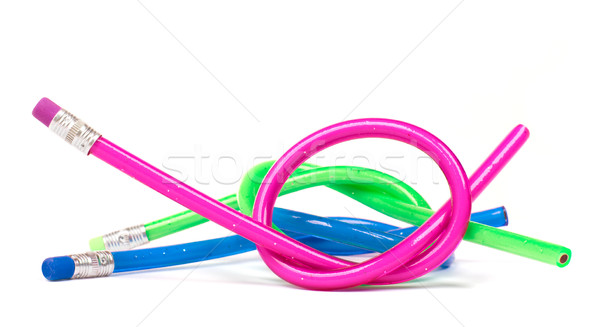 Flexible Bleistifte Biegung Knoten weiß abstrakten Stock foto © vankad