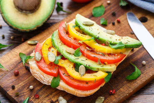 Avocado sandwich vegetariano pomodoro alimentare Foto d'archivio © vankad