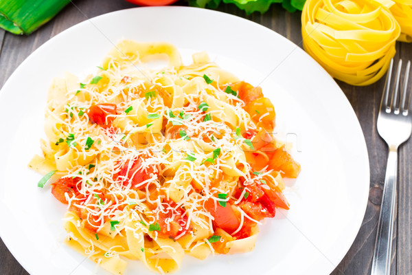 Fettuccine with tomato Stock photo © vankad