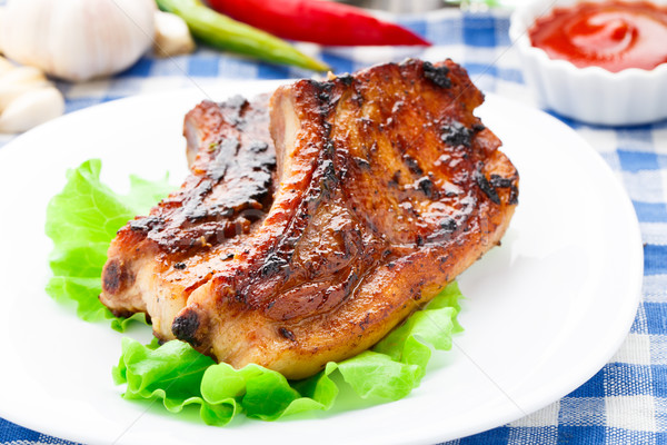 Stock photo: Fried pork loin