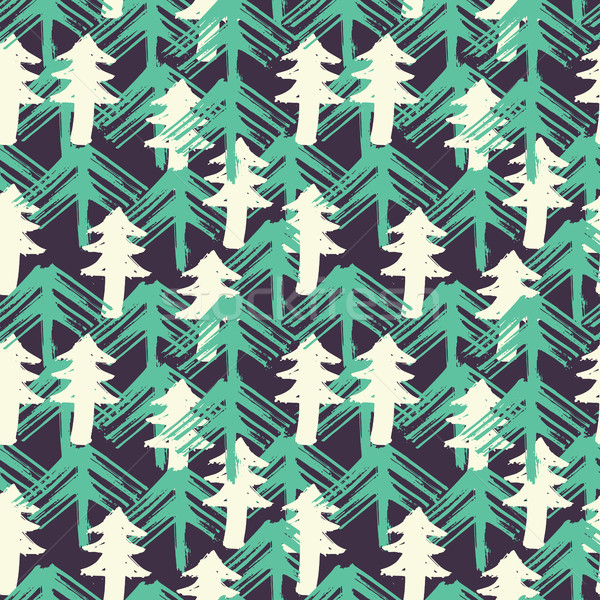 Design seamless pattern with Christmas trees Stock photo © Vanzyst