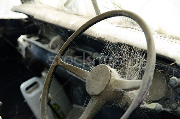 Koła opuszczony stary samochód samochodu lasu Zdjęcia stock © Vanzyst