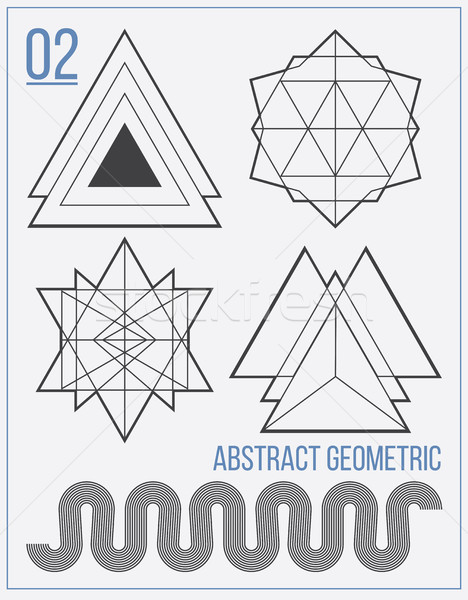 Set with separate abstract vector figures with title  Stock photo © Vanzyst