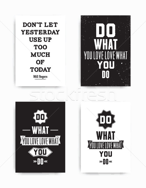 Stock photo: Set posters quote