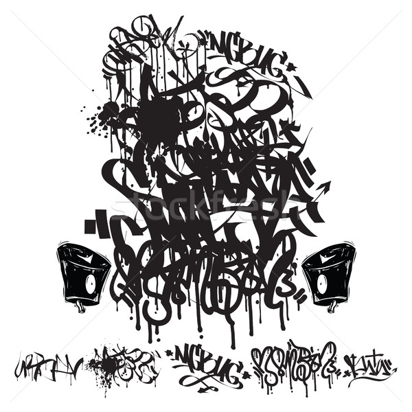 Stockfoto: Graffiti · fiche · schrijven · grunge · mode