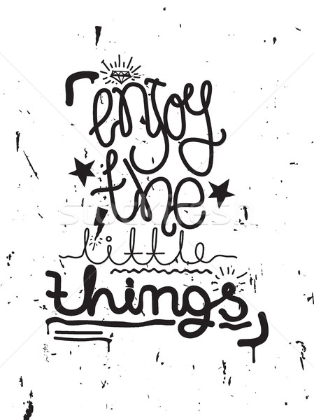 Enjoy the little things. Simple lettering quote, universal youth Stock photo © Vanzyst