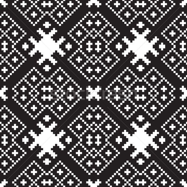 Stock photo: embroidery ethnic geometric seamless patterns 