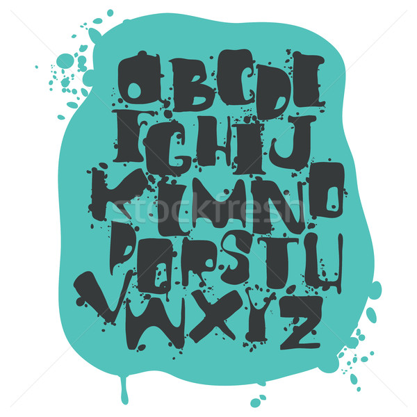 Foto stock: Azul · alfabeto · cartas · textura