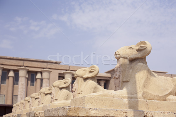 Stockfoto: Tempel · luxor · Egypte · hemel · Blauw · reizen