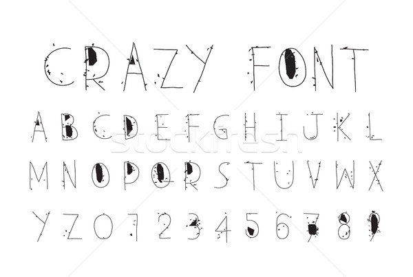 Careless funny letters, crazy font Stock photo © Vanzyst