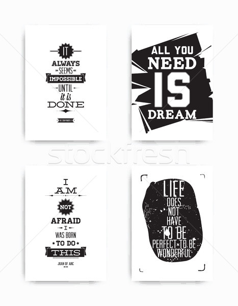 Stock photo: Set posters quote