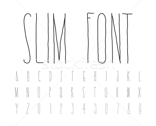 Simple decorative font handwritten, slim alphabet  Stock photo © Vanzyst