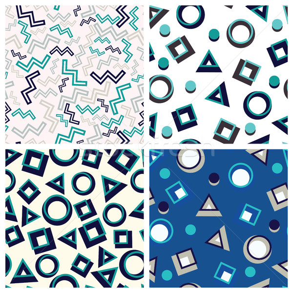 矢量图: 几何    集    抽象 / set of abstract seamless patters