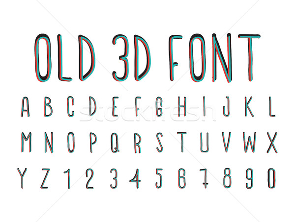 Colorful old 3D font, stereoscopic effect Stock photo © Vanzyst