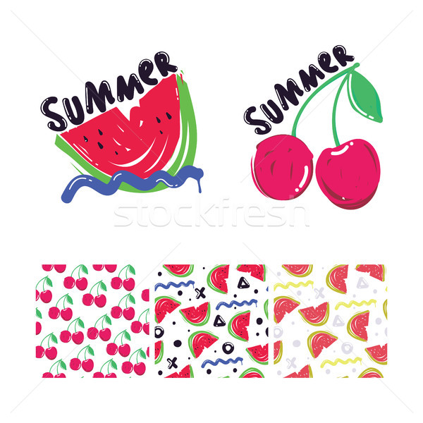 Color summer vector illustration set Stock photo © Vanzyst