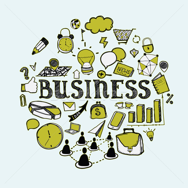 Set of primitive elements of the business Stock photo © Vanzyst