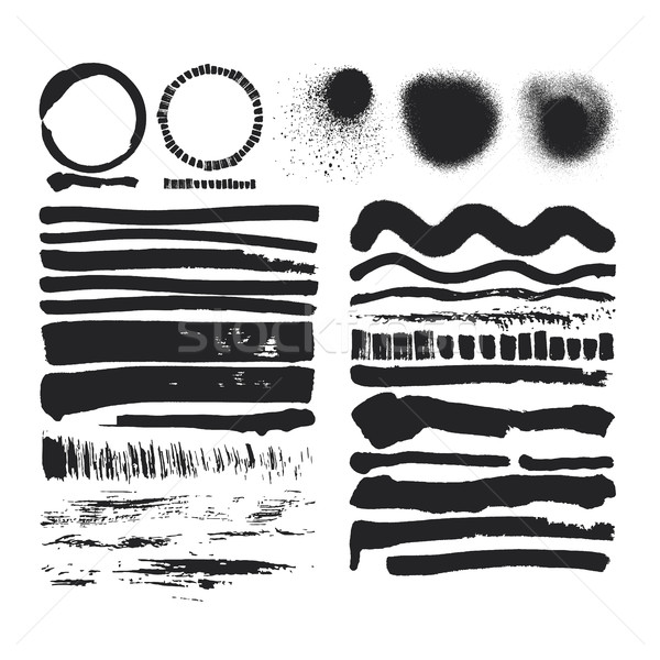 Brush Strokes Set Stock photo © Vanzyst