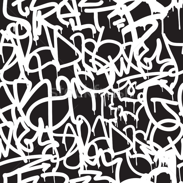 Graffiti végtelen minta vektor címkék ír kéz Stock fotó © Vanzyst
