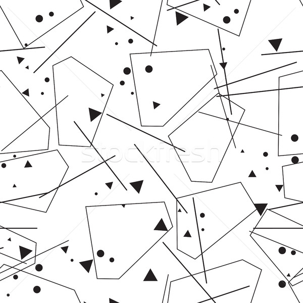 Black  white geometric abstract seamless pattern Stock photo © Vanzyst