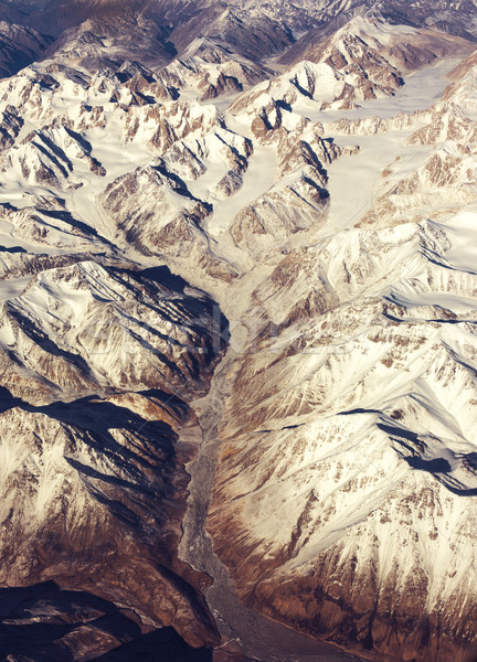 Stok fotoğraf: üst · dağlar · panorama · iş · su · güneş