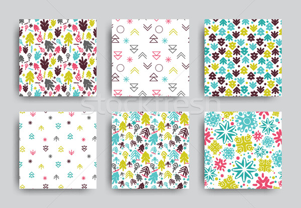 Vector decorative seamless patterns set Stock photo © Vanzyst