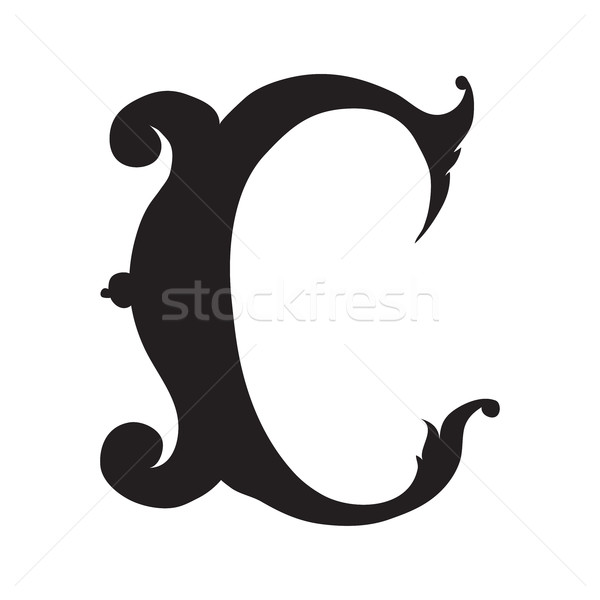 Klasszikus stílus c betű dekoratív levél ősi Stock fotó © Vanzyst