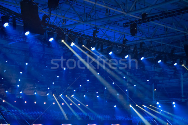 Niebieski disco światła klub etapie muzyki Zdjęcia stock © vapi