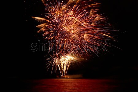 Holiday fireworks above lake Stock photo © vapi