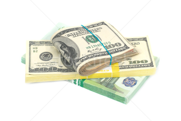 Ceny pieniężnych dolarów euro odizolowany Zdjęcia stock © vapi