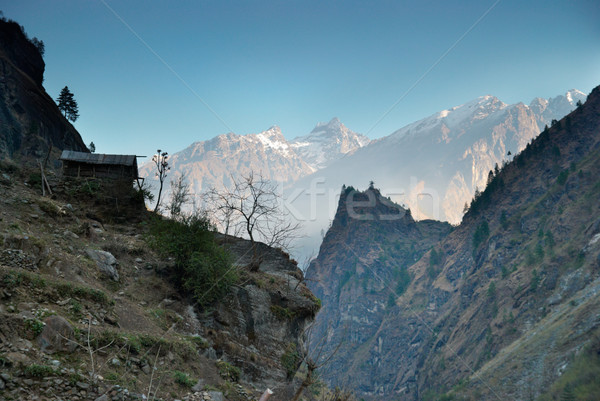 Tibetan village in Himalayan mountain. Stock photo © vapi