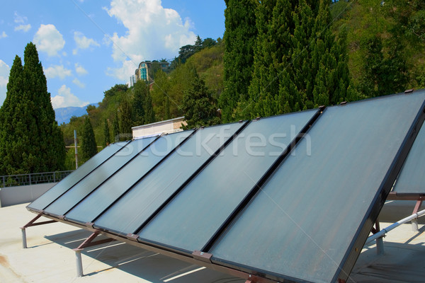 Solar panels on the roof Stock photo © vapi